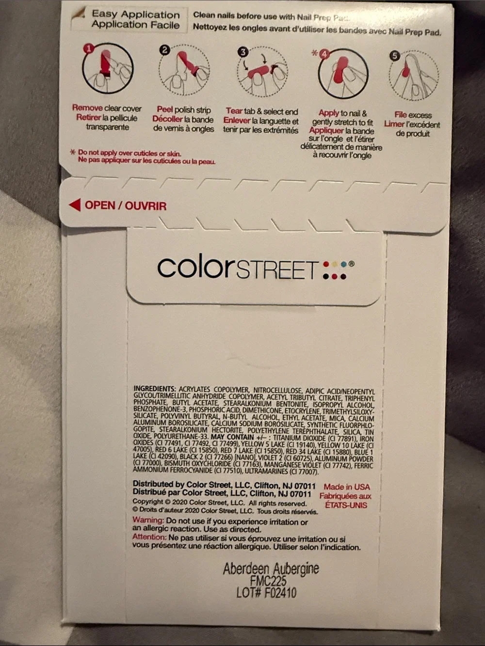 Color Street Aberdeen Aubergine Plum Nail Polish Strips - Rich Deep Purple